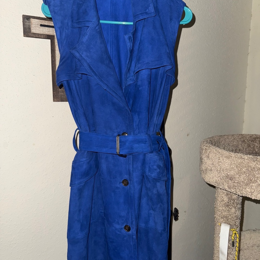 Banana Republic Blue 100% Suede Dress